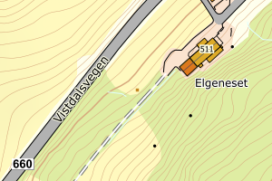 Kartbilde fra WMS-tjeneste av avviket