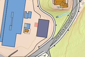 Kartbilde fra WMS-tjeneste av avviket