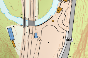 Kartbilde fra WMS-tjeneste av avviket