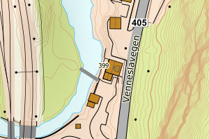 Kartbilde fra WMS-tjeneste av avviket