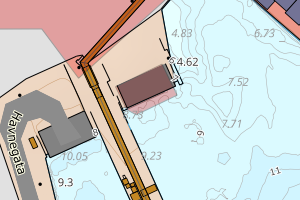Kartbilde fra WMS-tjeneste av avviket