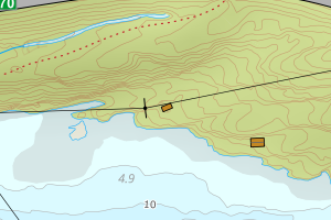 Kartbilde fra WMS-tjeneste av avviket