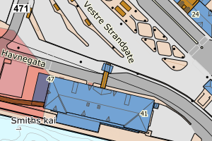 Kartbilde fra WMS-tjeneste av avviket
