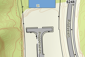 Kartbilde fra WMS-tjeneste av avviket