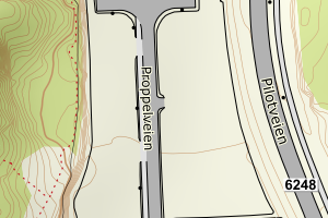 Kartbilde fra WMS-tjeneste av avviket