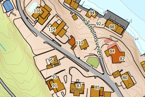 Kartbilde fra WMS-tjeneste av avviket