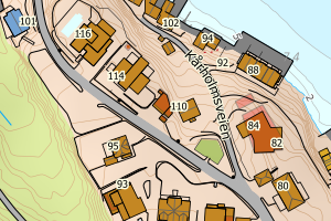 Kartbilde fra WMS-tjeneste av avviket