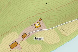 Kartbilde fra WMS-tjeneste av avviket