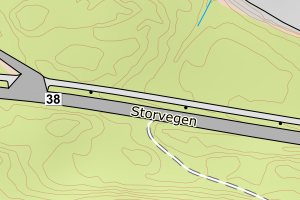 Kartbilde fra WMS-tjeneste av avviket