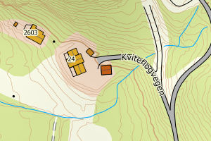 Kartbilde fra WMS-tjeneste av avviket