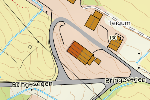 Kartbilde fra WMS-tjeneste av avviket