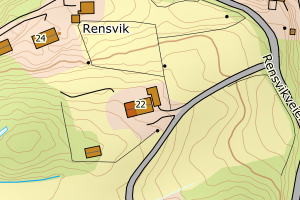 Kartbilde fra WMS-tjeneste av avviket