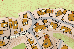 Kartbilde fra WMS-tjeneste av avviket