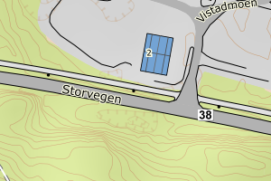 Kartbilde fra WMS-tjeneste av avviket