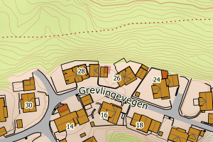 Kartbilde fra WMS-tjeneste av avviket