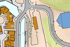 Kartbilde fra WMS-tjeneste av avviket
