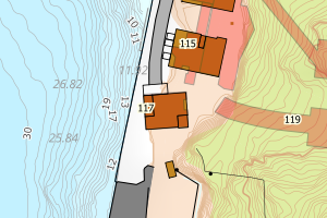 Kartbilde fra WMS-tjeneste av avviket