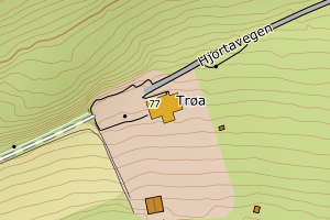 Kartbilde fra WMS-tjeneste av avviket