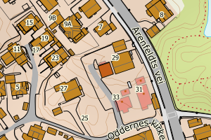 Kartbilde fra WMS-tjeneste av avviket