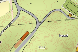 Kartbilde fra WMS-tjeneste av avviket
