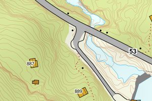 Kartbilde fra WMS-tjeneste av avviket