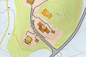 Kartbilde fra WMS-tjeneste av avviket