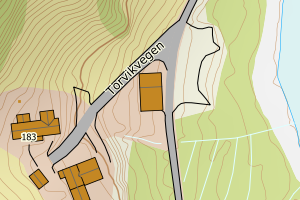 Kartbilde fra WMS-tjeneste av avviket