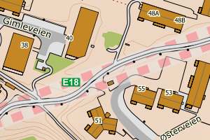 Kartbilde fra WMS-tjeneste av avviket