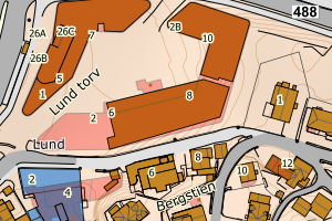 Kartbilde fra WMS-tjeneste av avviket