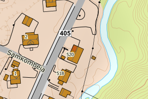 Kartbilde fra WMS-tjeneste av avviket
