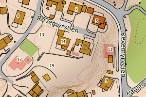 Kartbilde fra WMS-tjeneste av avviket