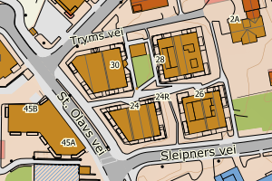Kartbilde fra WMS-tjeneste av avviket