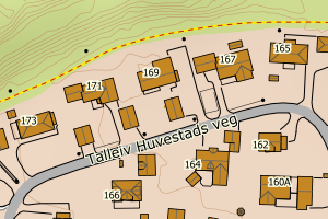 Kartbilde fra WMS-tjeneste av avviket