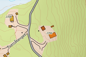 Kartbilde fra WMS-tjeneste av avviket