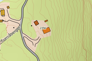 Kartbilde fra WMS-tjeneste av avviket