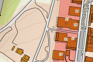 Kartbilde fra WMS-tjeneste av avviket