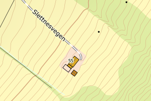 Kartbilde fra WMS-tjeneste av avviket