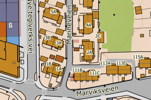 Kartbilde fra WMS-tjeneste av avviket