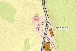 Kartbilde fra WMS-tjeneste av avviket