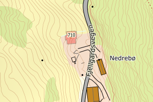 Kartbilde fra WMS-tjeneste av avviket