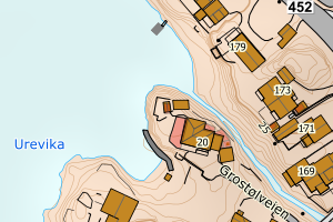 Kartbilde fra WMS-tjeneste av avviket