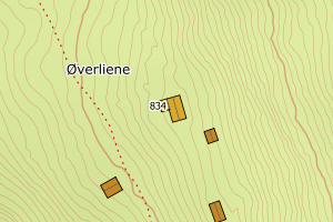 Kartbilde fra WMS-tjeneste av avviket