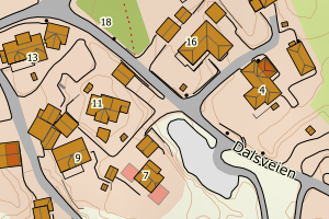 Kartbilde fra WMS-tjeneste av avviket