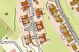 Kartbilde fra WMS-tjeneste av avviket