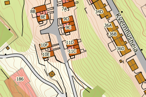 Kartbilde fra WMS-tjeneste av avviket