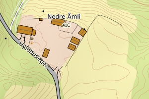 Kartbilde fra WMS-tjeneste av avviket
