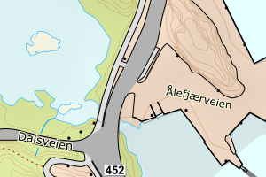 Kartbilde fra WMS-tjeneste av avviket