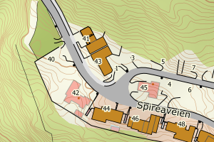 Kartbilde fra WMS-tjeneste av avviket