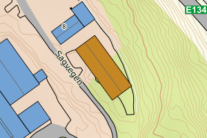 Kartbilde fra WMS-tjeneste av avviket