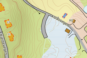 Kartbilde fra WMS-tjeneste av avviket